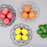 Metal Fruit Basket Wrought Iron Fruit Plate Nordic Ins Style Home Storage Snack Storage Basket Geometric Basket Fruit Basket