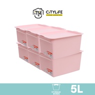 Citylife 5L Multi-Purpose Wardrobe Drawer Desk Stackable Storage Container With Lid