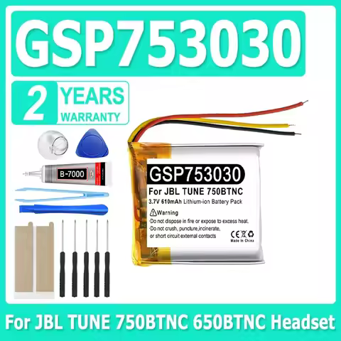 CP-JBLE300 GSP753030 Battery for JBL TUNE 750BTNC 650BTNC Headset + Free Tools
