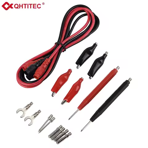 QHTITEC Electrical Multimeter Test Leads Set with Alligator Clips Test Hook Test Probes Lead Profess