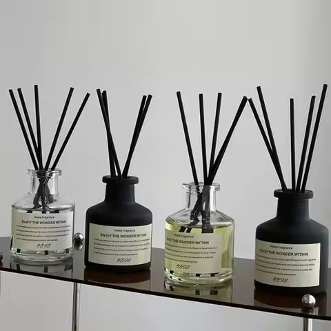 50ml Flameless Home Fragrance Room Flameless Freesia Jasmine Fragrance Oil with Reed Diffuser Stick