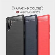 三星 Galaxy Note10＋ Note10 Lite 類金屬碳纖維拉絲紋保護殼 軟硬組合 全包矽膠軟殼 手機殼