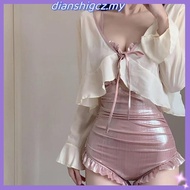 Swimming Suit Woman Sexy 2 Piece 2024 Bodycon Padding Push Up Plain Sleeveless Backless Beachwear Dr