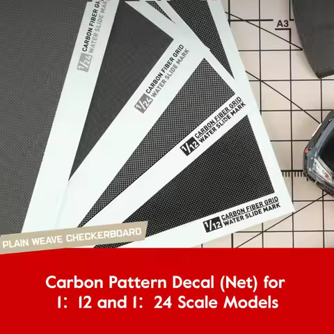 Universal 1/12 1/24 A6 Carbon Fibre Pattern Decal (Net Shape) Model Kit Water Slide Decal for Model 