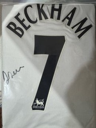 放 碧咸 Beckham 親筆簽名 短袖球衣 曼聯 百週年