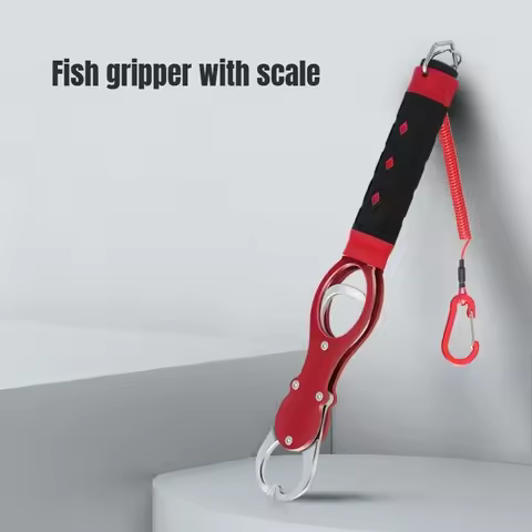 Lloy Fishing Lip Gripper Fish Plier Hand Grip Portable Hook Gripper with Scale Fishing Accessories w