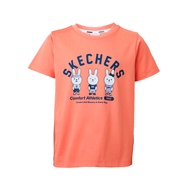 Skechers สเก็ตเชอร์ส เสื้อยืดแขนสั้นเด็กผู้หญิง Girls Comfort Athletic Short Sleeve Tee - SL424G663-