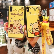 Stock Casing！Huawei Y9s Y7A Nova 7i 8i 2i 3i 3 4 4E 5T 2 Lite 7 SE 7 Pro P30 Lite Cartoon cute Winnie the Pooh With Lanyard silicone TPU Phone Case