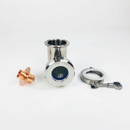 【Popular Categories】 2 51mm Od64mm Sight Glass Union Tri-Clamp Tee With Copper Bubble Set Distillat