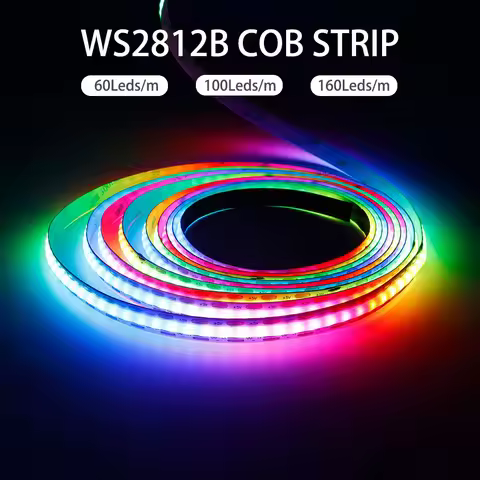 WS2812B RGBIC COB LED Strip WS2812 High Density Individually Addressable 60/100/160Leds/m Smart Drea