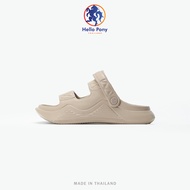 Hello Pony รองเท้าแตะรัดส้น ทรงมินิมอล รองเท้าแบบสวม สายคาดคู่ EVA แฟชั่น พื้นนุ่ม กันลื่น MHM4010