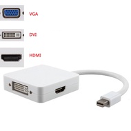 3 In 1 Mini Display Port To Hdmi Vga Dvi Adapter - Md114 - White