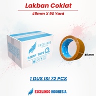 1 Box 72 Pcs Brown Packing Duct Tape 2 inches 45mm x 90 yards (Strong Glue Sealer, Not Easy to Break