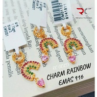 CHARMS PANDORA DIAMOND EMAS TULEN 916 CHARM RAINBOW JAZZ EMAS 916 LOKET BATU EMAS 916 DIAMOND PENDAN