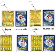 Pokemon Keychain TCG Acrylic Card Printed Charizard Dragonite Lucario Gardevoir High Quality Gold Ca