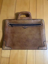 Gold Pfeil vintage leather Lock briefcase