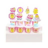 12 CUPCAKE WRAPS + 12 CUPCAKE STICKERS (09 THEMES) for birthday decoration