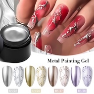 MTSSII Metallic Gel UV 3D Metal Silver Rose Nail Art Mirror Chrome Gel Polish DIY Painting