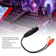 XLR Splitter Cable, Plug and Play Dual RCA to 1 XLR 3PIN XLR Female to 2RCA Female Y Splitter Cable,
