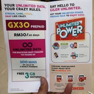 (BORONG) Umobile Unlimited Prepaid GX30 RM30