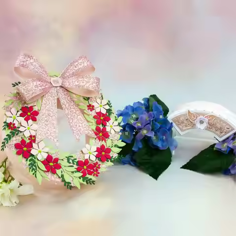 Scrapbooking Cards Decorative Stencils 2025 October New Tonic Seasonal Wreath Dies Metal Cutting Die