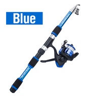 AKAKUMA 1 Set Fishing Rod and Reel Combos 1.8M Glass Fiber Telescopic Fishing Rod With 5.2:1 Spool F