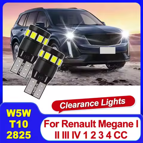 2Pcs T10 W5W Car LED Bulbs Canbus Clearance Light Super Bright 1:1 Mini Size For Renault Megane I II