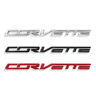 For Chevrolet Corvette Logo Tail Badge Metal Modified English Letter Label 3D Sticker 27.8x1.8cm Aut