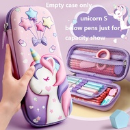 Pencil Box 3D Cartoon Unicorn Cute Pencil Case School Stationery Box Large Capacity Pencil Cases for Student Pen Bag