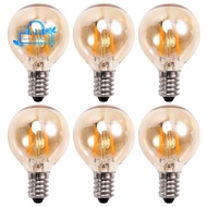 6Pcs 1.5W LED G40 Replacement Bulb 220V Retro Globe Gold Dimmable Bulb for Indoor/Outdoor String Lig