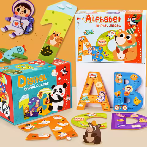 Montessori Wooden Alphabet Puzzles for Kids 3 4 5 Years ABC Kids Learning Toys Educational Montessor