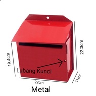 Iron Metal Red Post Letter Box / Peti Surat Besi / Mail Box / Letterbox / Mailbox