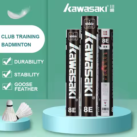 Kawasaki Badminton Shuttlecock Feather for Clubs&Training KING 8E/10E Goose Feather Badminton Ball D