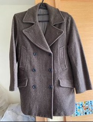 英國設計師專櫃精品Margaret Howell英倫基本款簡約雙排釦毛料大衣外套