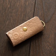 花卉壓紋真皮三連鑰匙包 日本國產本革