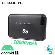 CHANEVE 5G Hotspot SIM Card Mobile Modem Portable WiFi Device Wi-Fi 6 Wireless Router With 10000mAh Battery Charging