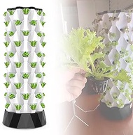 Hydroponics Tower,Indoor Garden Hydroponic Growing System,DIY Soilless Cultivation Garden Tower Aeroponics Growing Kit for Herbs, Fruits and Vegetables,48holes/64holes 64holes