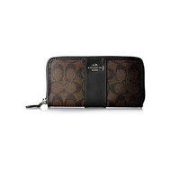 [Coach] Canvas Wallet Scratch Resistance F54630 Signature Long Wallet Women Brown/Black