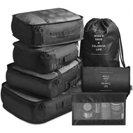 7 pcs/set foldable zip lock travel organizer bags/suitcase waterproof storage bag set/portable lugga