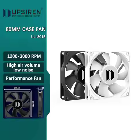 UPSIREN UL-8015 8cm Ultra-thin Fan Hydraulic Bearing 80mm Chassis Fan 4pin PWM 3000 RPM Case Fans Bl