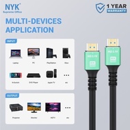 Hdmi to HDMI Cable 2.1 Support 8K Ultra HD NYK 3 Meters