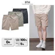 BTM Five Pocket Denim Men's Shorts - Thick Washed Soft Khaki Jeans Regular Form - 5.593