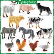 WIN Tiny  Animal Figures Toy Detailed Texture  Figurines Cake Topper Toy Set