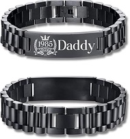 Mens Engraved Bracelet, 40th Birthday Gifts for Him, 40th Birthday Gifts for Men, Mens 40th Birthday