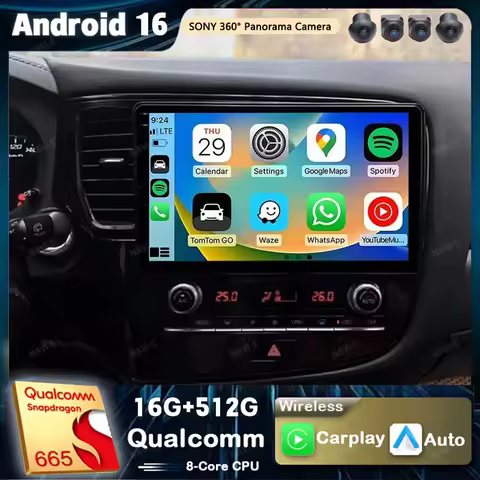 Android 16 Carplay Car Radio For Mitsubishi Outlander 3 III GF0W GG0W 2018 - 2022 Multimedia Video P