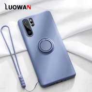 LUOWAN For Huawei P50 Pro P40 Pro P30 Pro P20 Pro Case Shockproof Kickstand Liquid Silicone Durable Cover with Ring and Magnet function for Car Holders