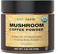 Organic Mushroom Coffee – 30% Beta-Glucans, Arabica Instant Coffee Infused with Fungipure™ Mushrooms