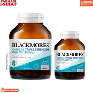 BLACKMORES Omega-3 Triple Strength Fish Oil 1500mg Capsules 30's / 60's (~Molecularly Distilled ~900mg Omega-3)