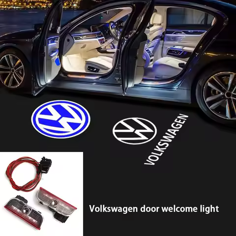 2PCs LED Welcome Projector Light Door Lamp For VW Golf 5 6 7 7N Touran CC Passat Magotan B6 B7 B8 Ti