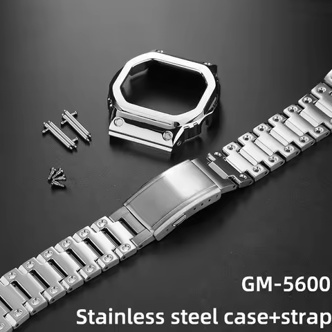 For Casio GM5600 Mod Upgrade Stainless Steel Case&Strap Mod Kit Metal Bezel Bracelet For Casio G-SHO